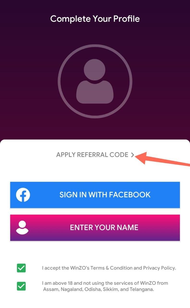 Apply Referral Code